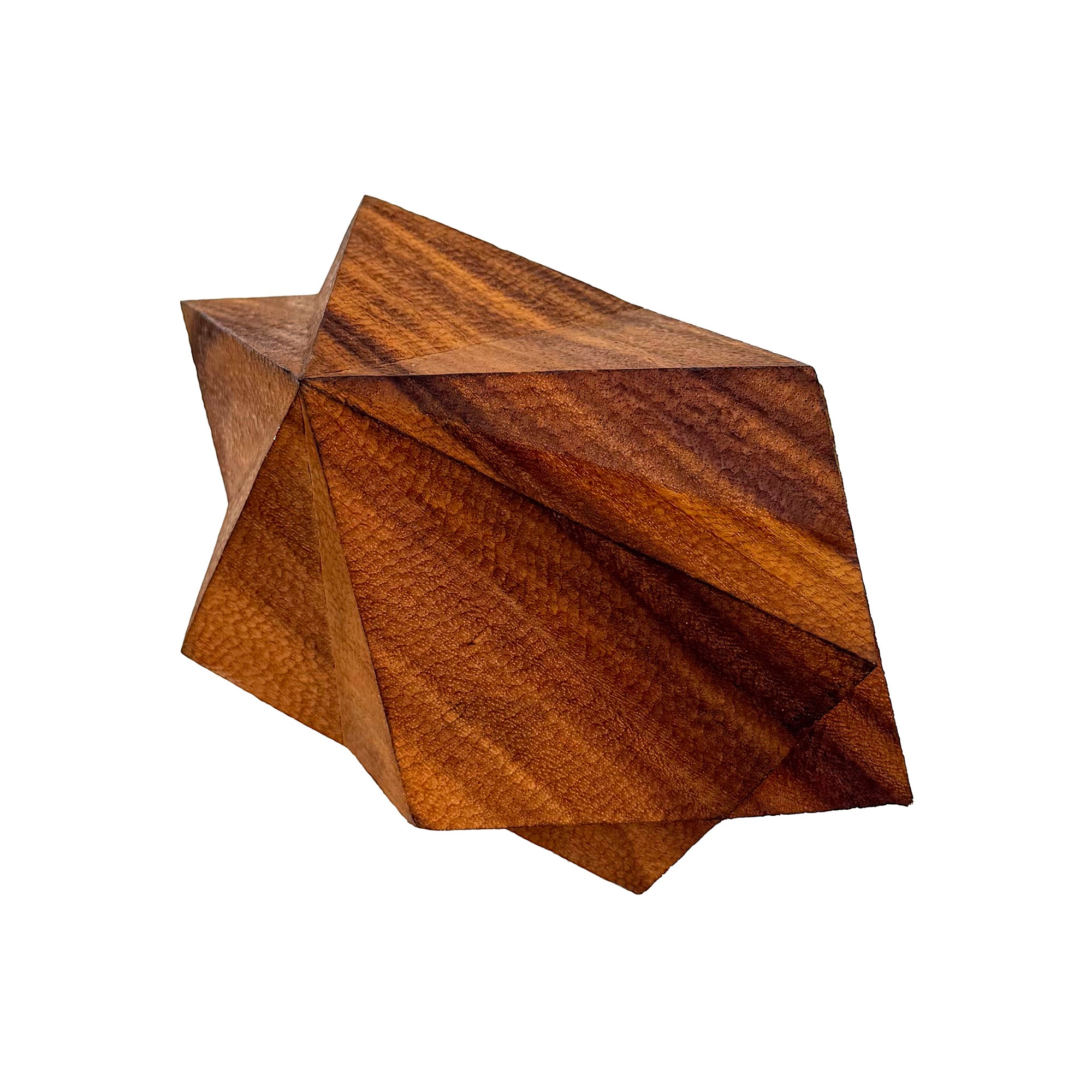 Carved Wood Intersecting Cuboids Sculpture by Aleph Geddis