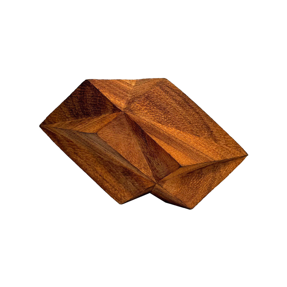 Carved Wood Intersecting Cuboids Sculpture by Aleph Geddis