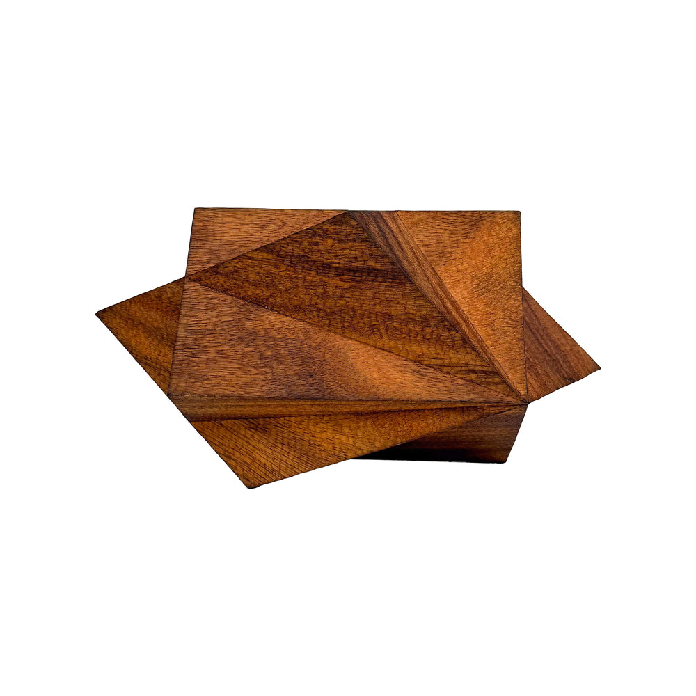 Carved Wood Intersecting Cuboids Sculpture by Aleph Geddis