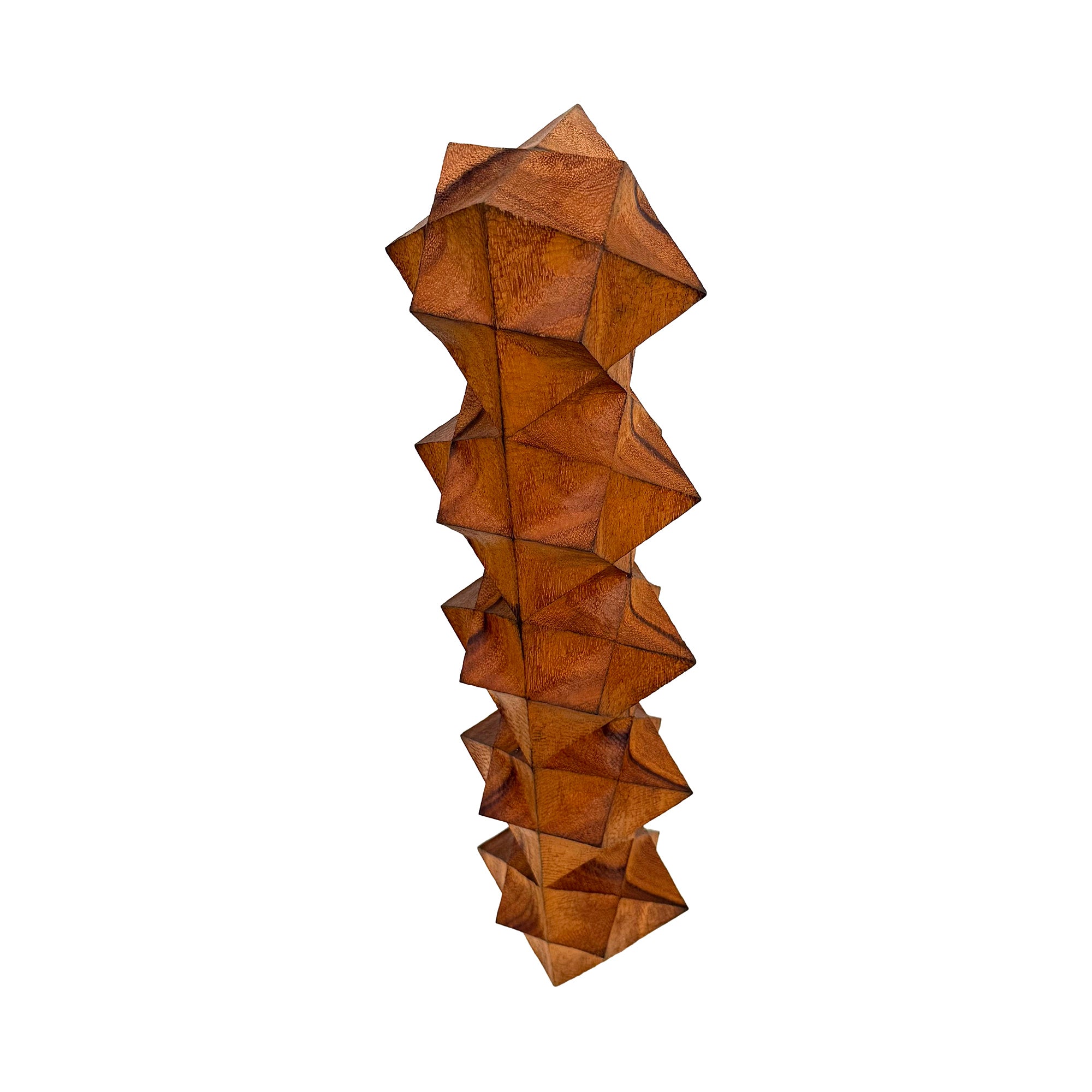 Carved Wood Stacked Hard/Soft Totem Sculpture by Aleph Geddis