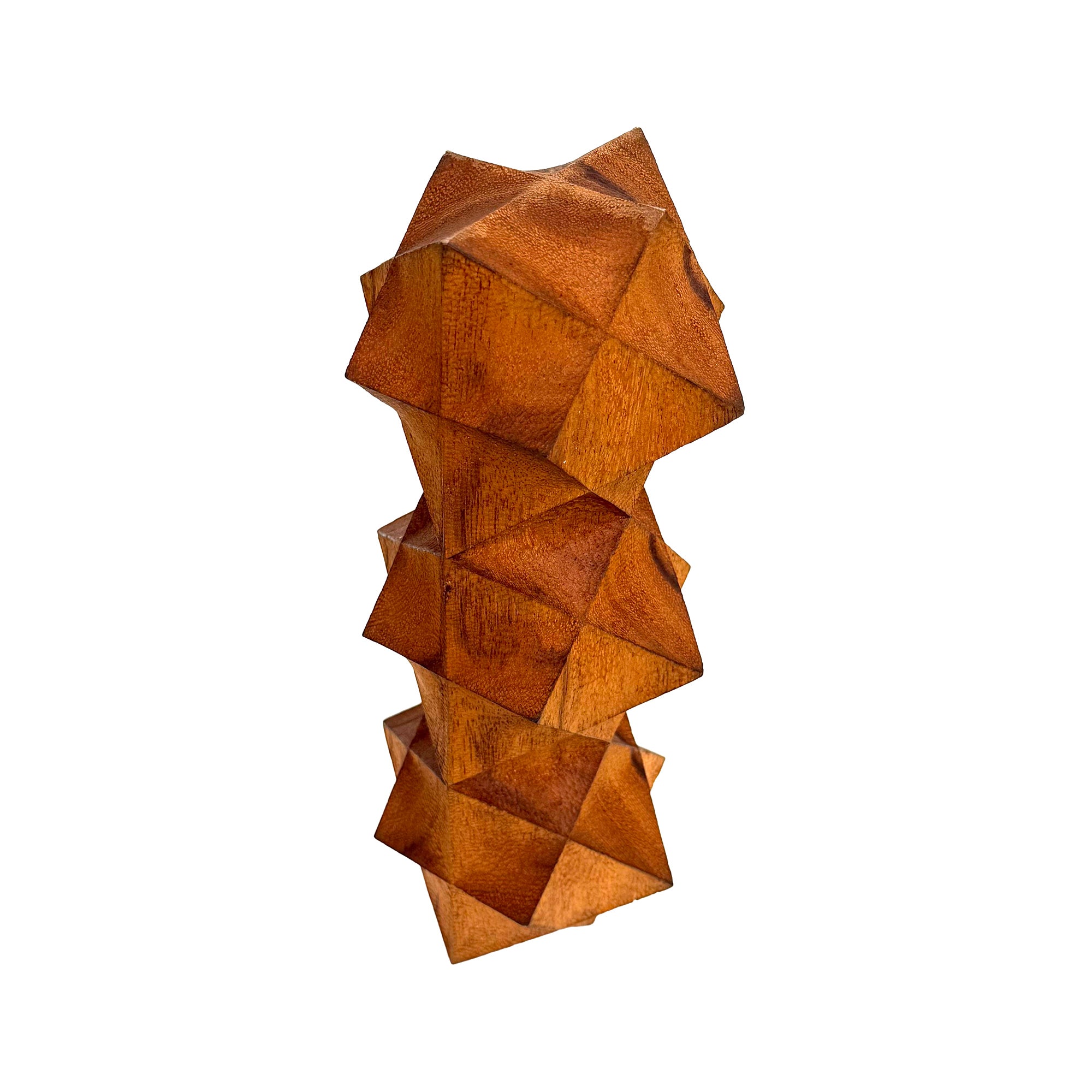 Carved Wood Stacked Hard/Soft Totem Sculpture by Aleph Geddis