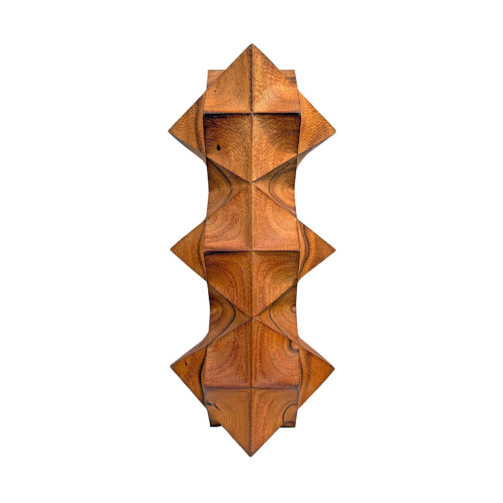 Carved Wood Stacked Hard/Soft Totem Sculpture by Aleph Geddis