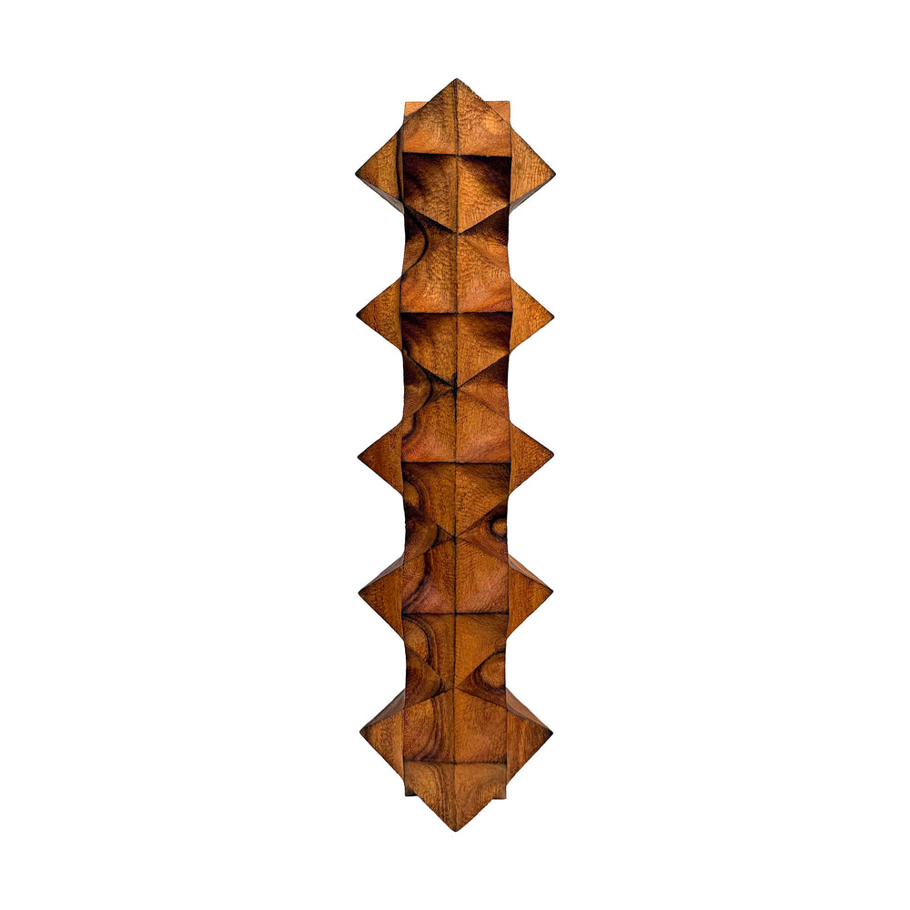 Carved Wood Stacked Hard/Soft Totem Sculpture by Aleph Geddis