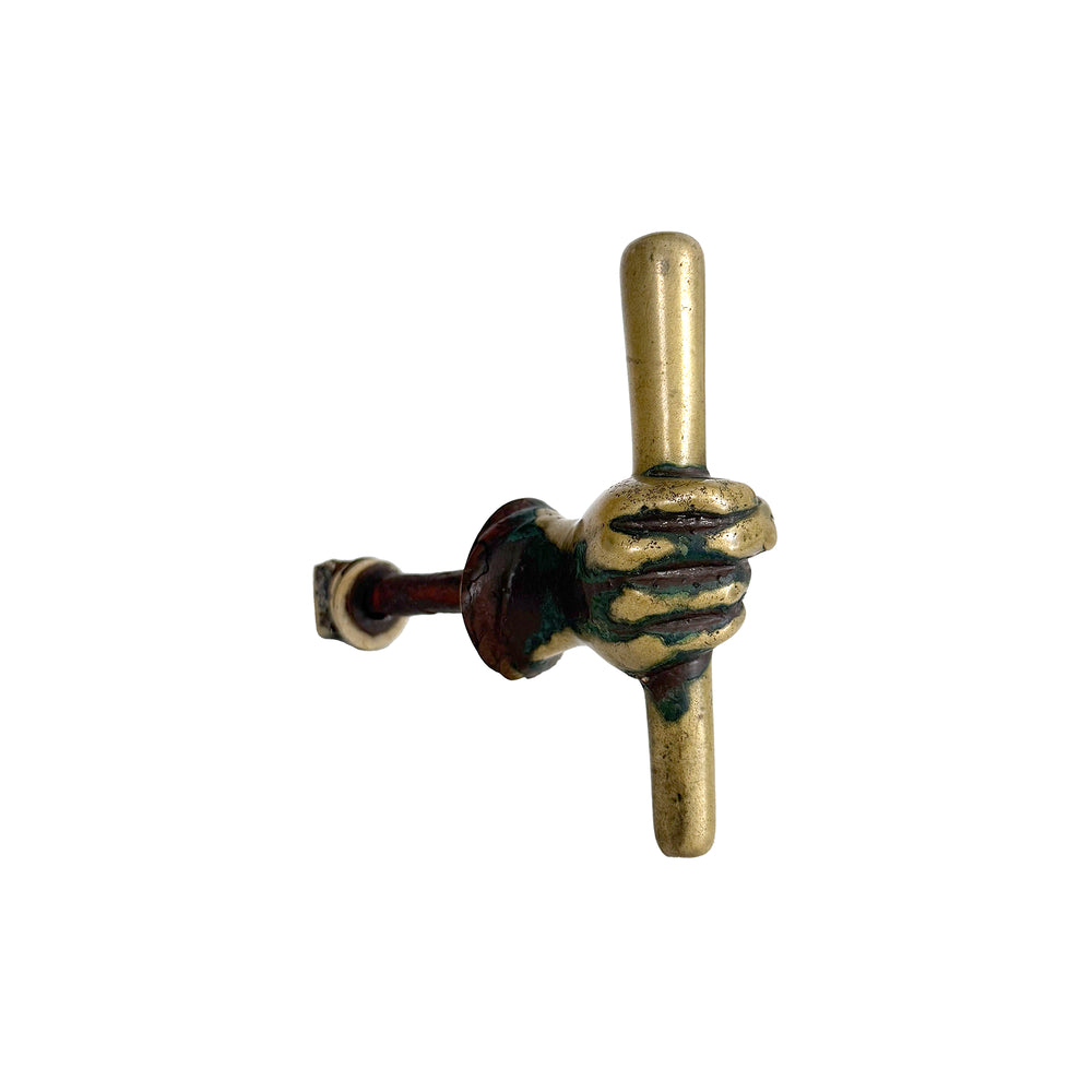 Cast Brass Hand-With-Club Door Pull