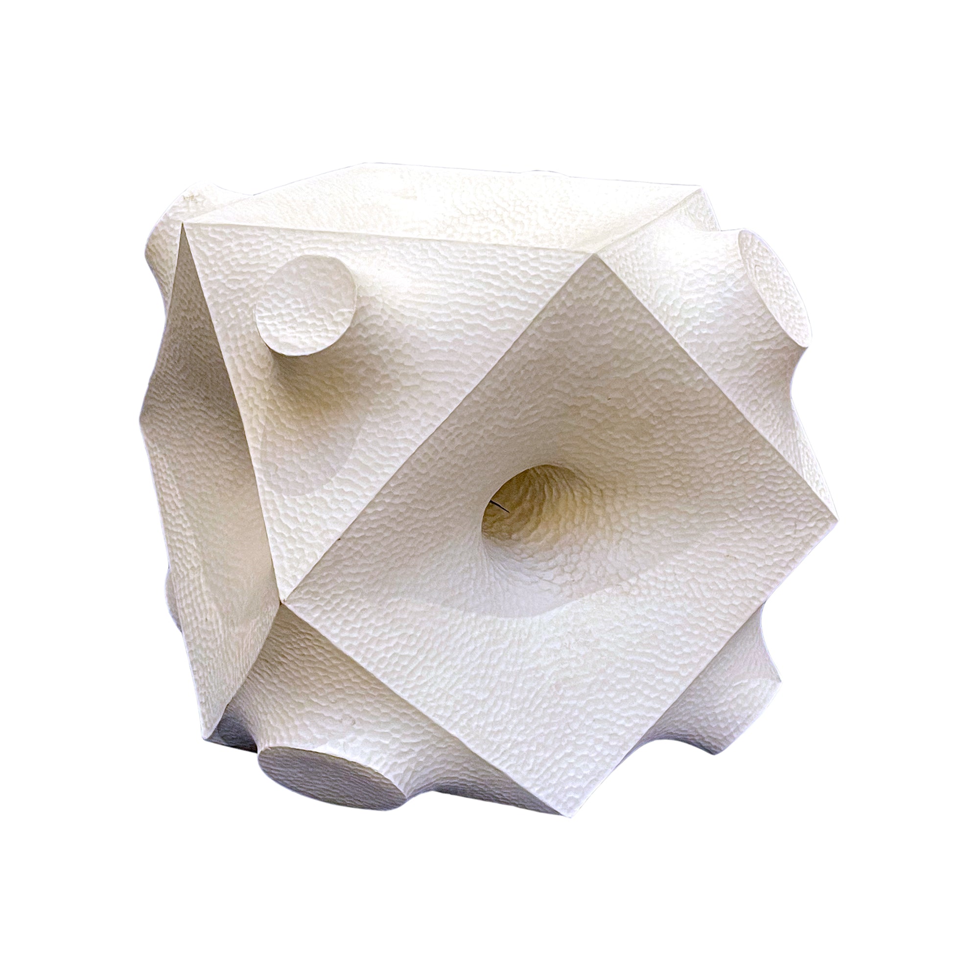 Cast Ceramic Abstracted Cuboctahedron Sculpture by Aleph Geddis