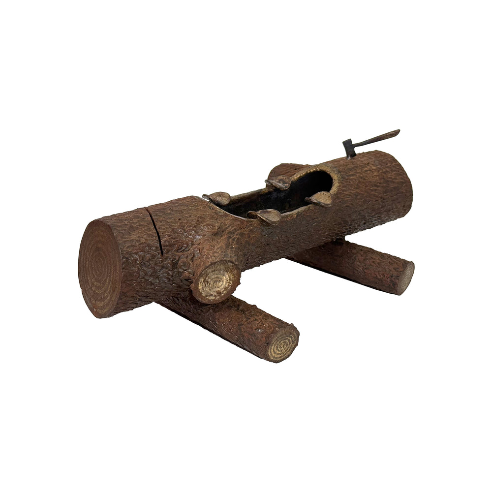 Cast Iron Log-Cutting Ashtray
