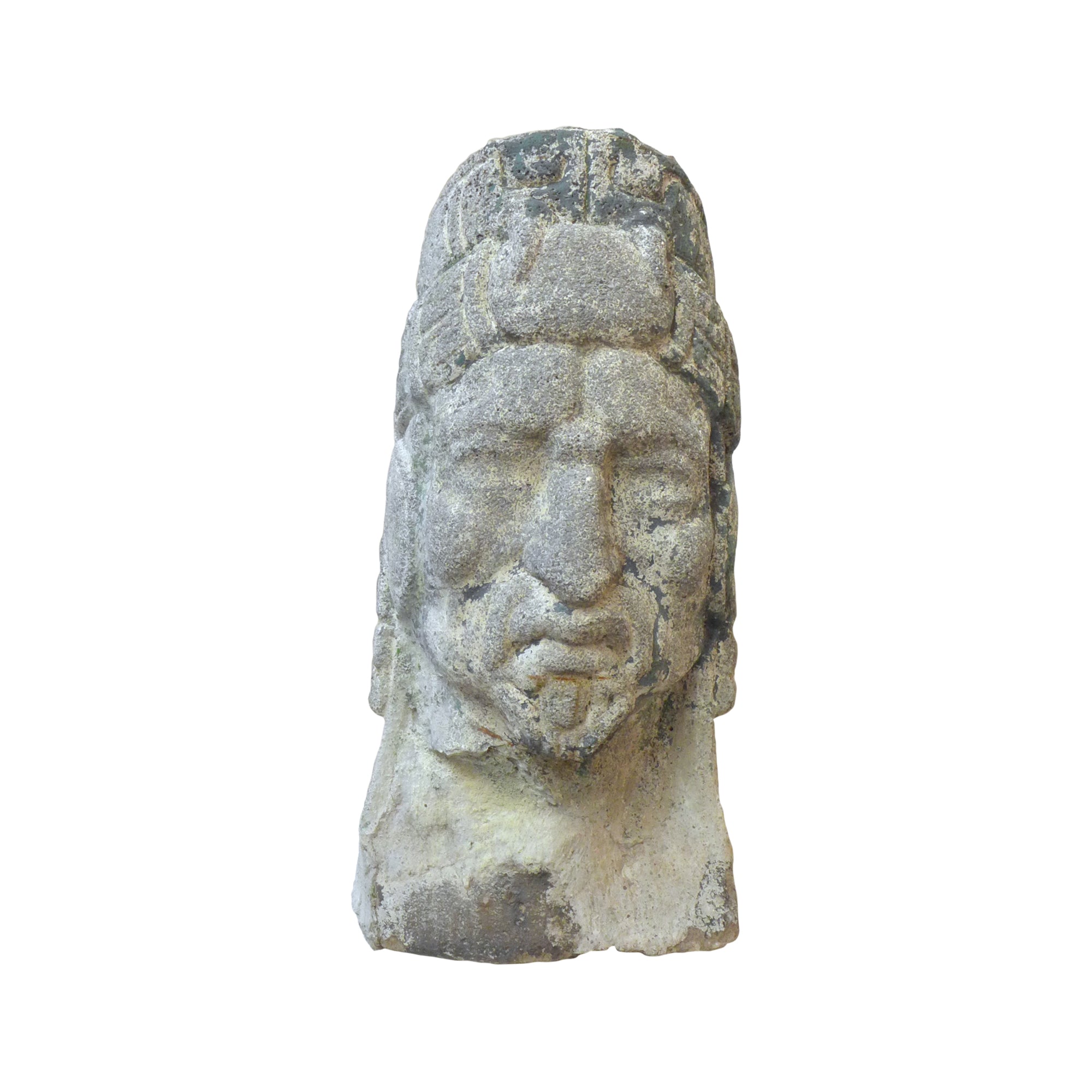 Cast Stone Aztec Bust Planter