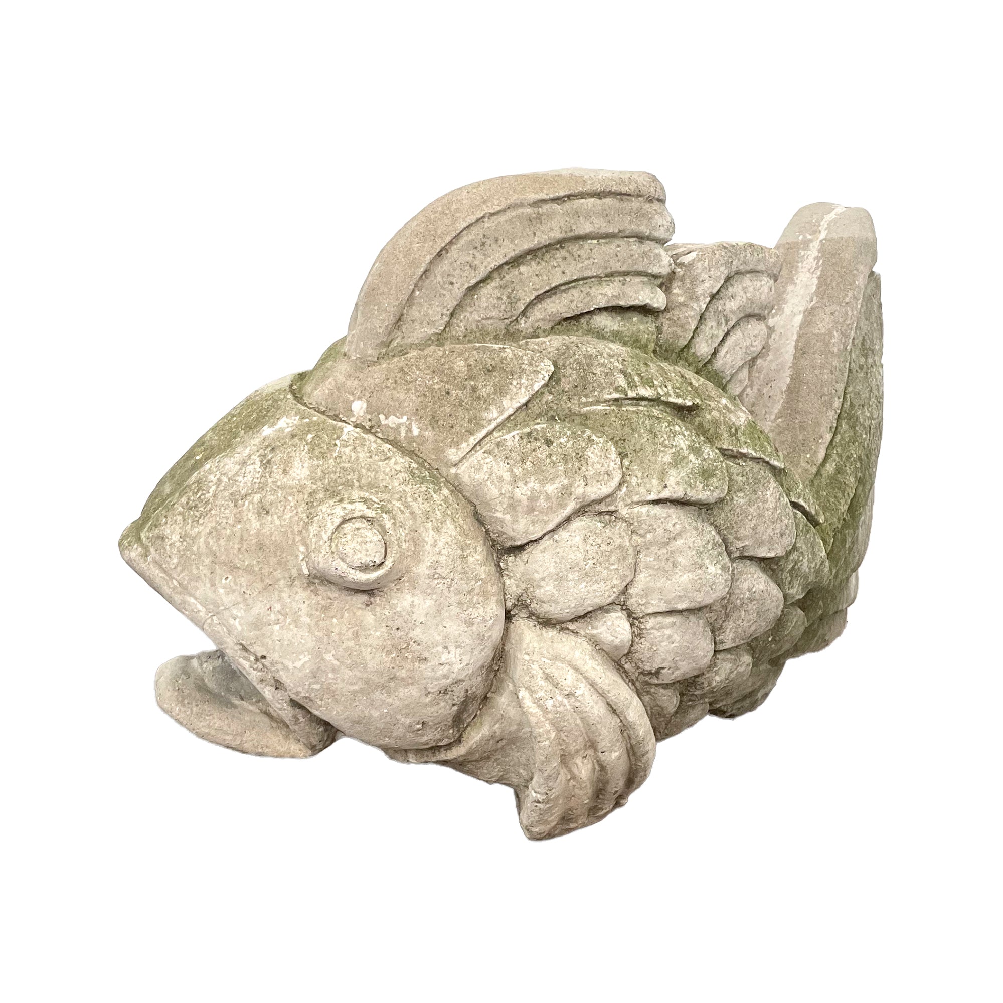 Cast Stone Koi Fish Garden Sculpture