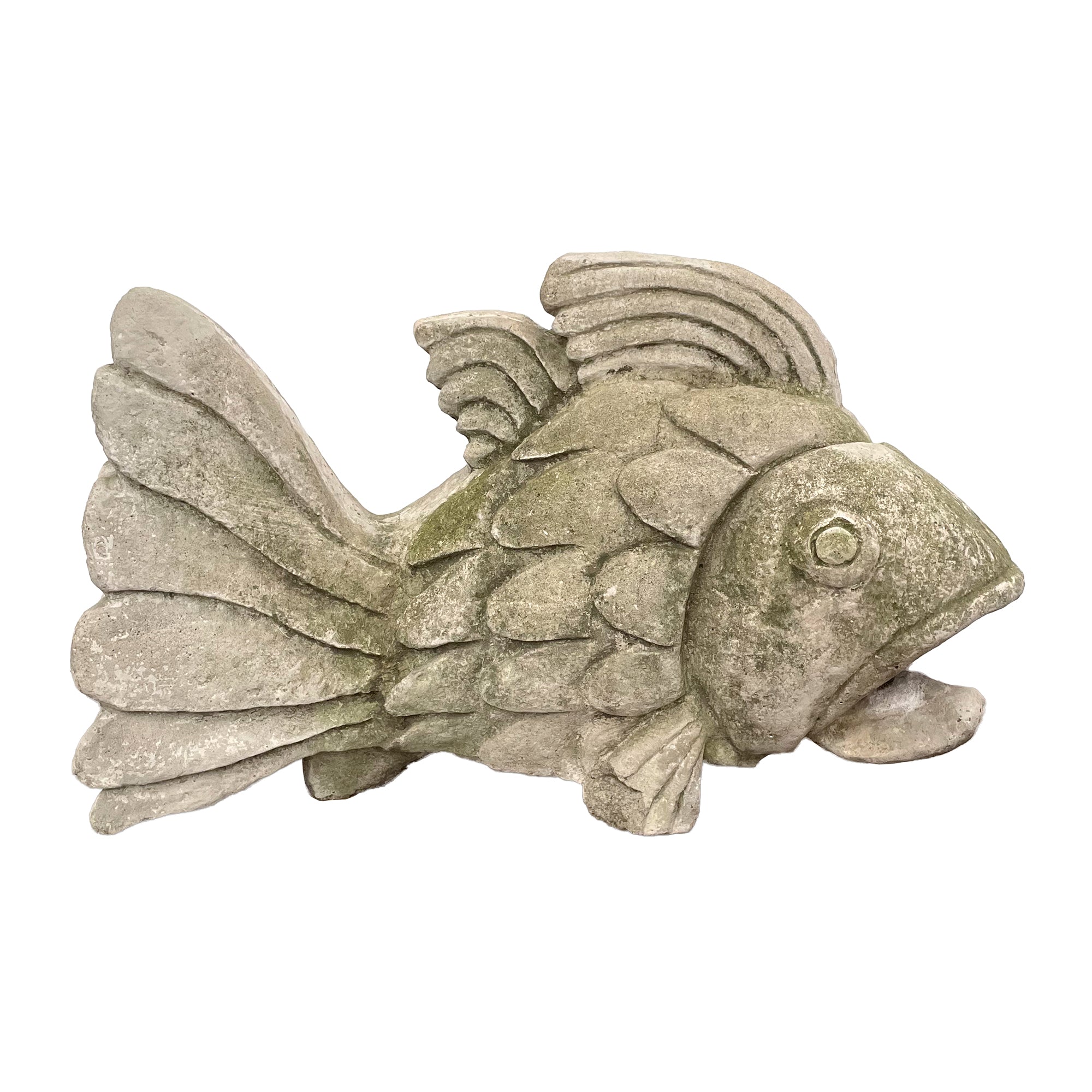 Cast Stone Koi Fish Garden Sculpture