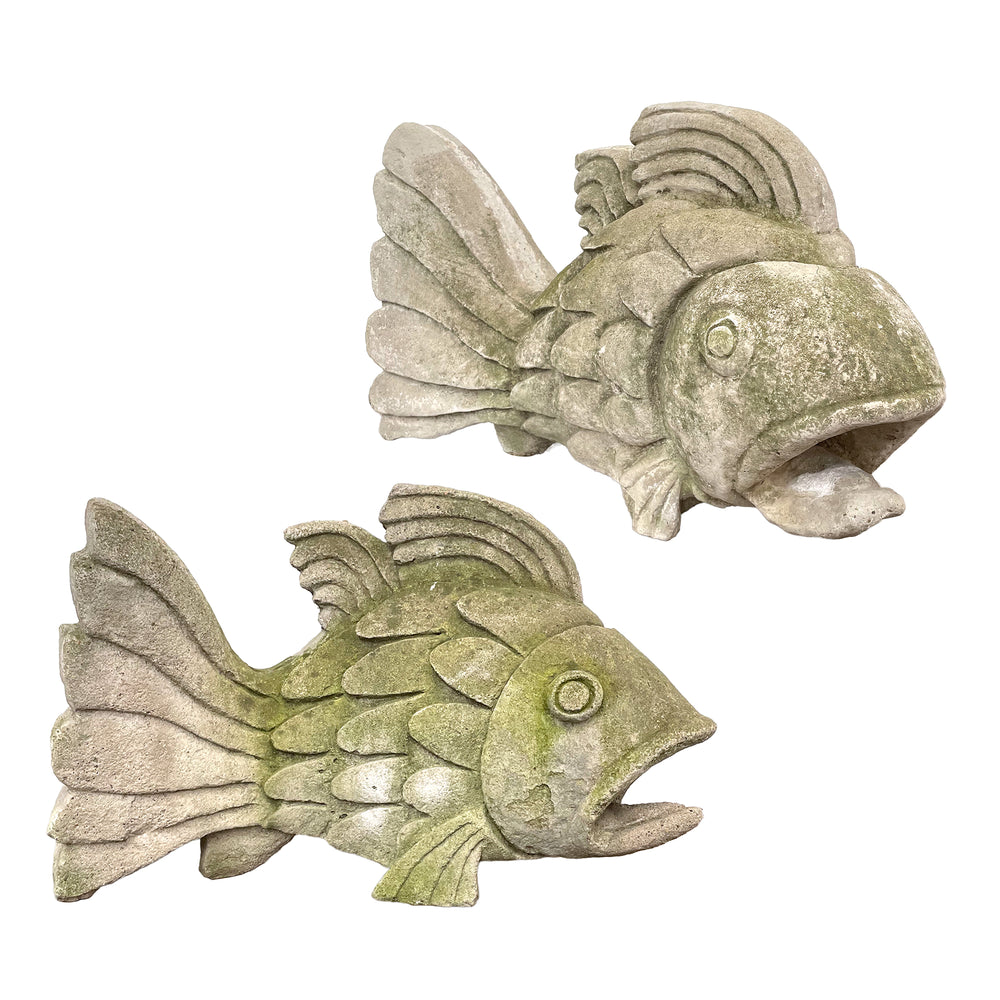 Cast Stone Koi Fish Garden Sculpture