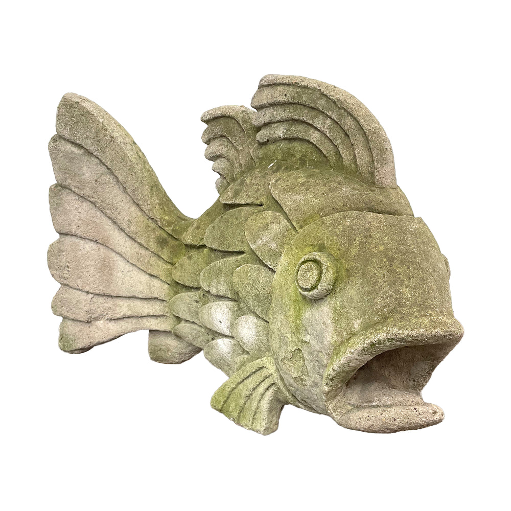 Cast Stone Koi Fish Garden Sculpture