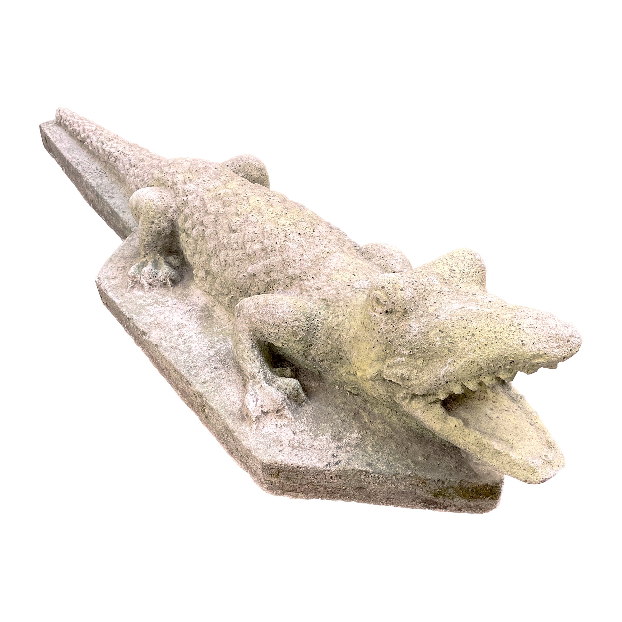 Cast Stone Stylized Alligator Garden Sculpture