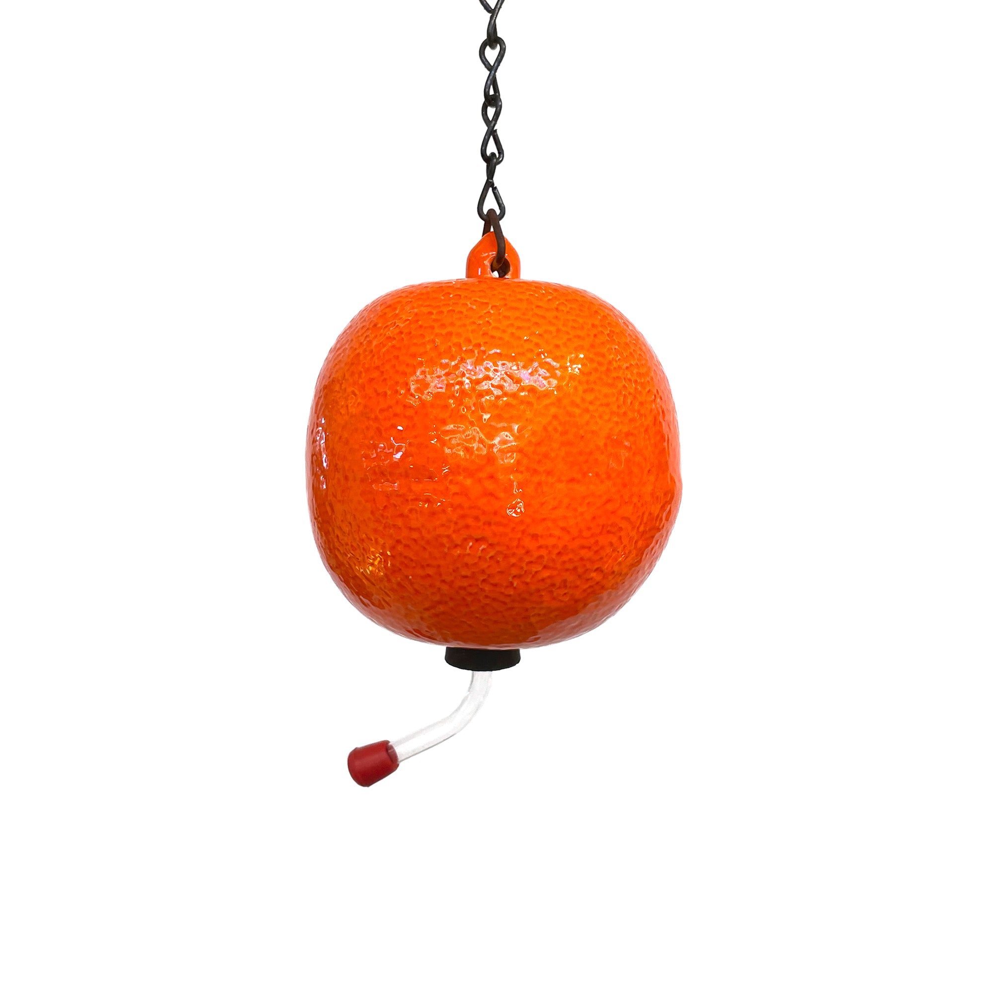 Ceramic Orange Hummingbird Feeder by Robert Maxwell