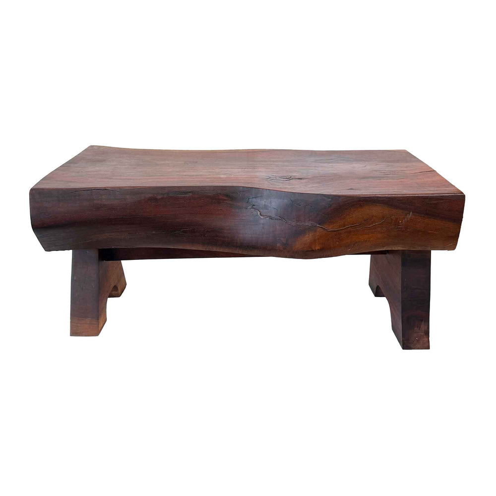 Chunky Free-Edge Wood Bench