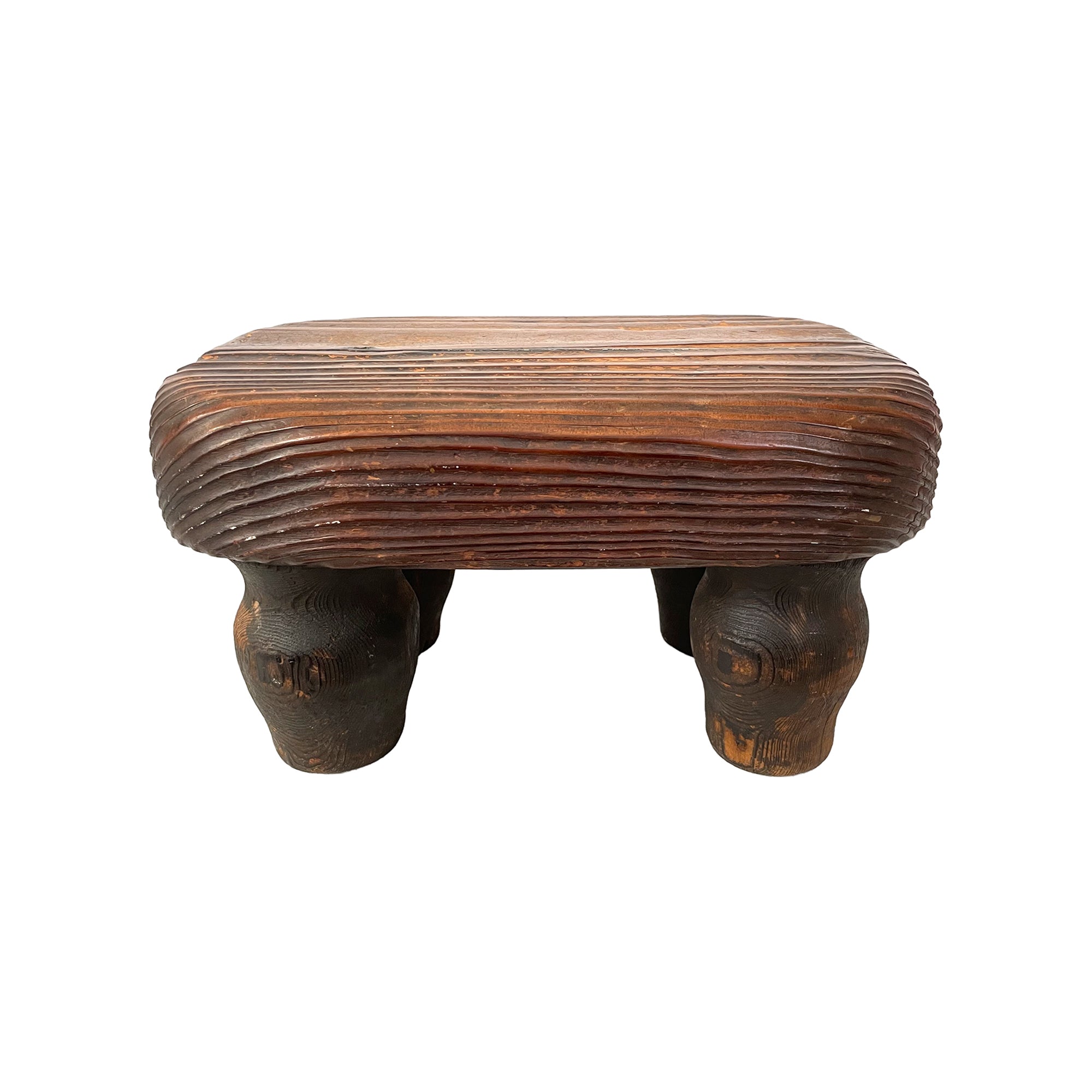 Chunky Low 4-Legged Wood Stool