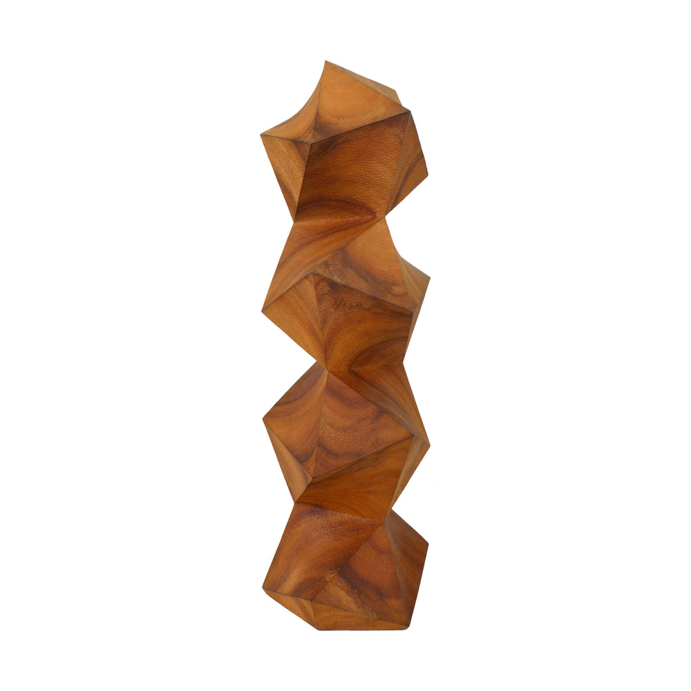 Contemporary Carved Wood Hard Soft Geometric Sculpture by Aleph Geddis