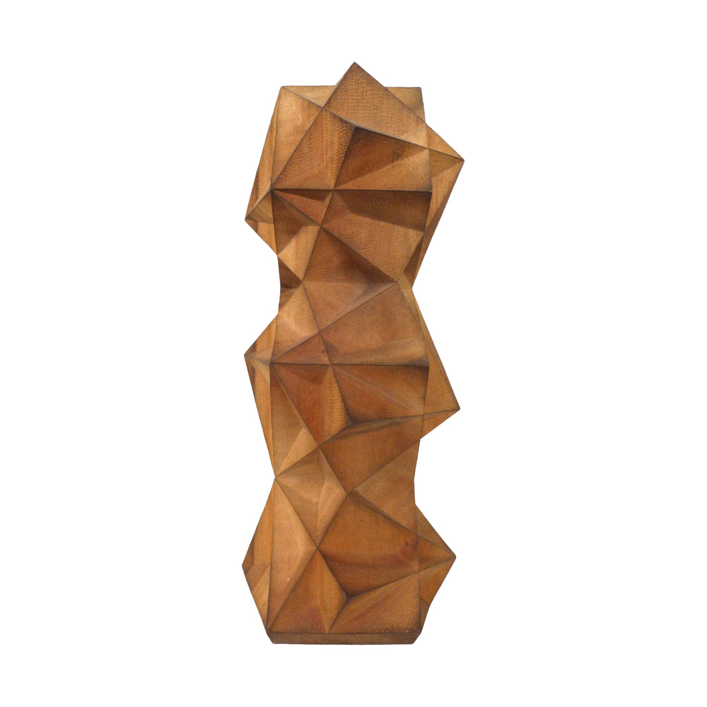 Contemporary Carved Wood Stacked Intersecting Cubes Sculpture by Aleph Geddis