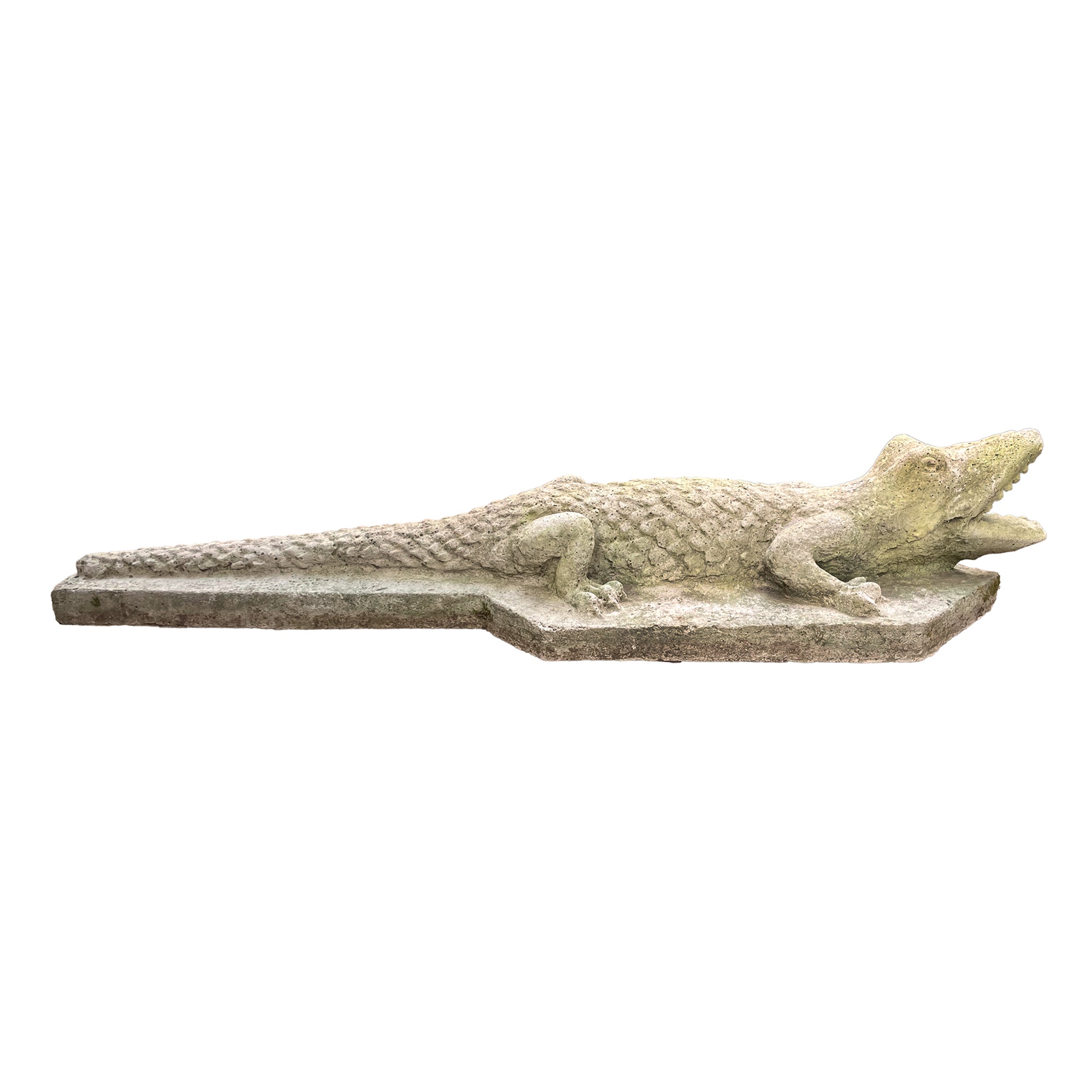 Cast Stone Stylized Alligator Garden Sculpture