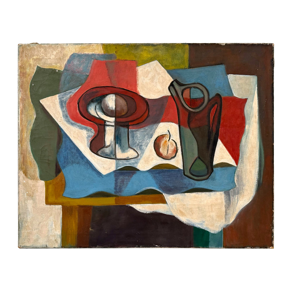 Cubist Still Life Painting on Canvas by Keiffer