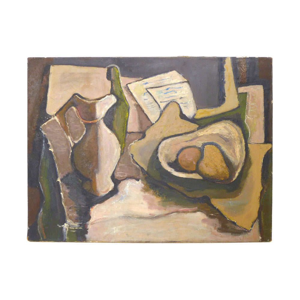 Cubist Abstract Still Life Painting on Canvas