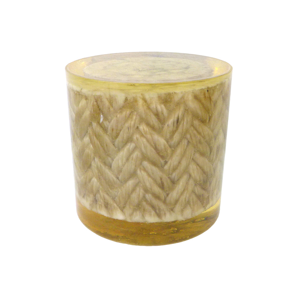 Cylindrical Acrylic-Encased Thick Woven Rope