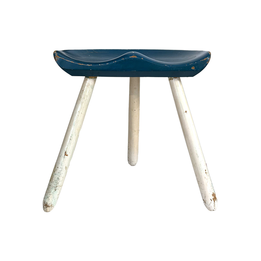Danish Modern Low 3-Legged Wood Stool