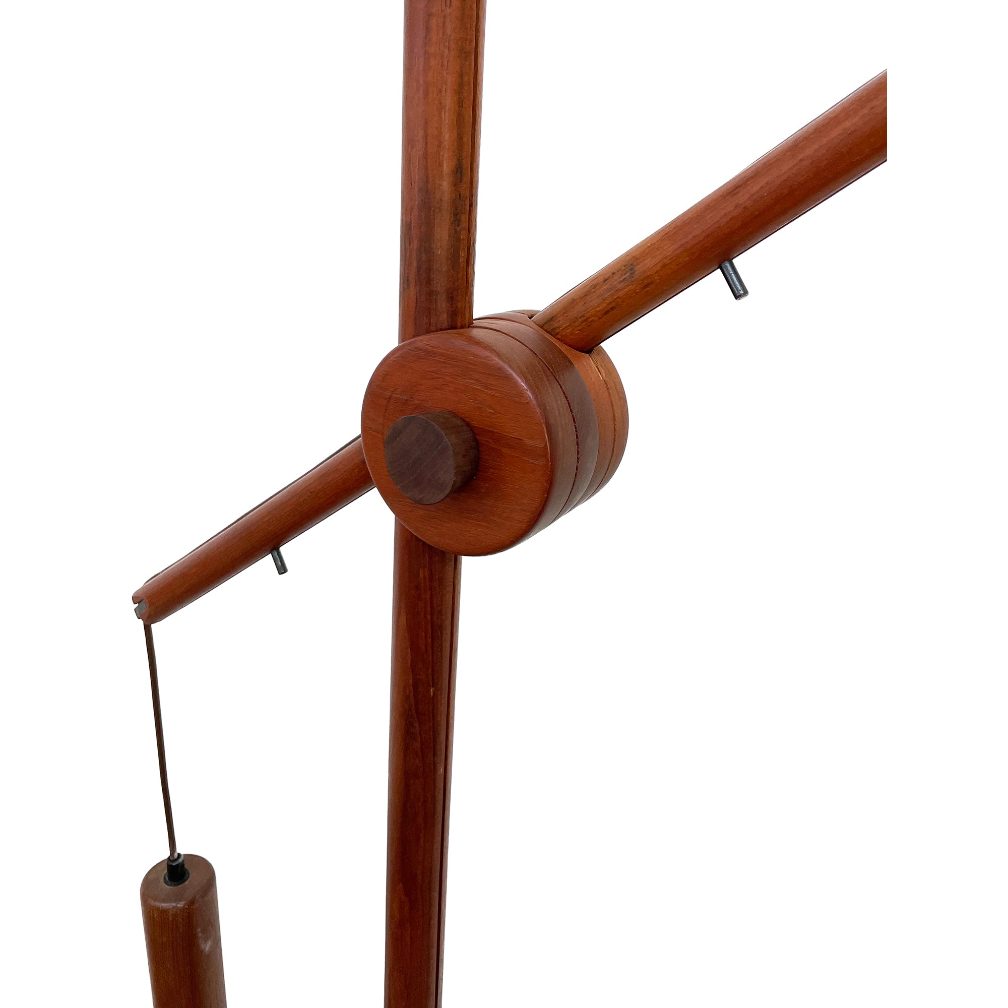 Danish Teak Articulating Floor Lamp with Counterweight