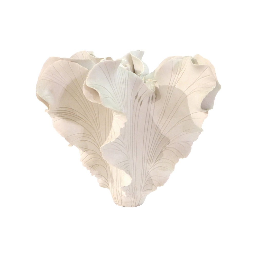 Delicate Hand-Formed Porcelain "Leaves" Vase