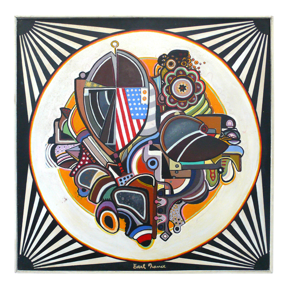 Psychedelic Pop Art Painting on Board by Earl Nance