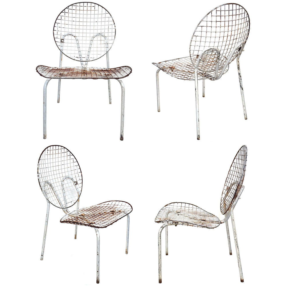 Set of 4 European Modernist Outdoor Lounge Chairs