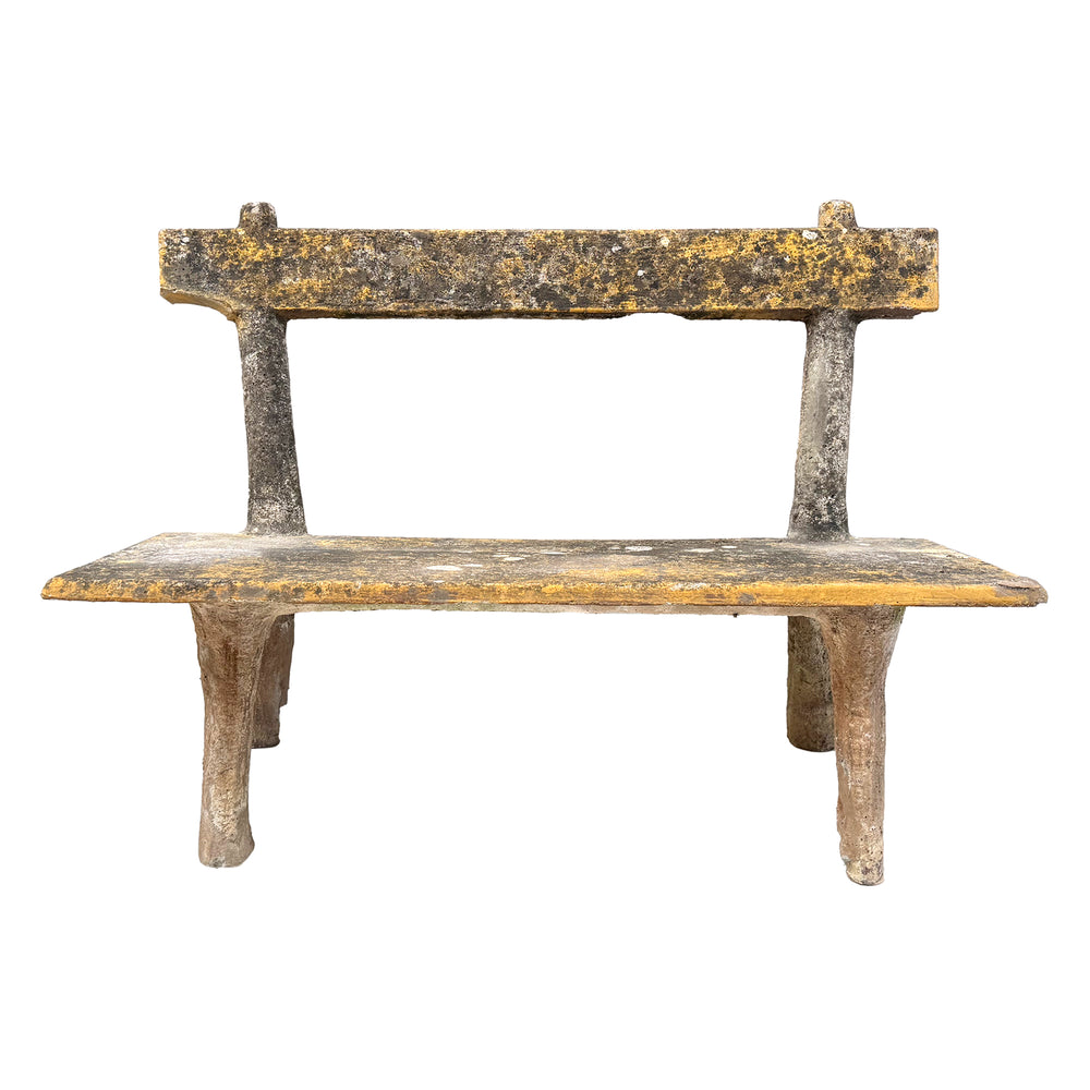Faux Bois Cast Concrete Garden Bench