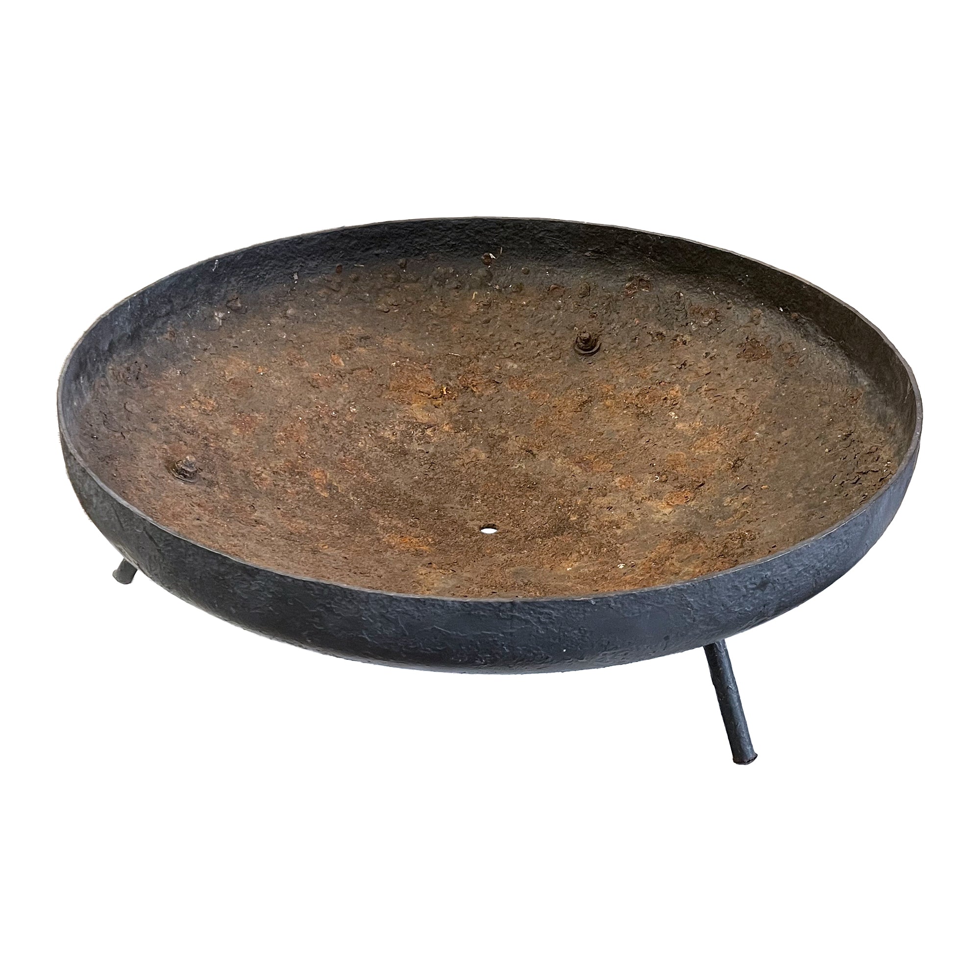 Japanese Midcentury Large Round Cast Iron Fire Pit