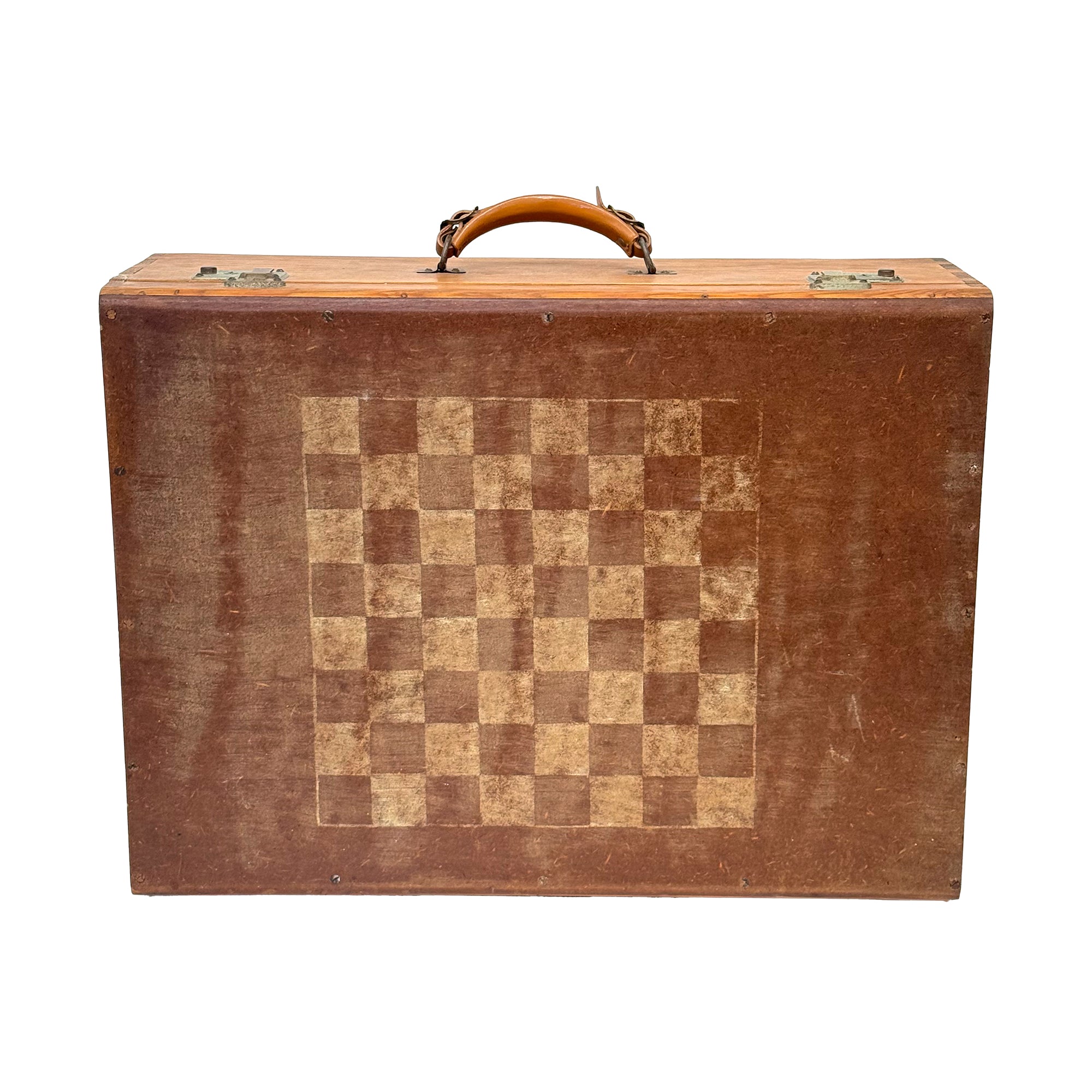 Folk Art Wooden Chess Board Suitcase