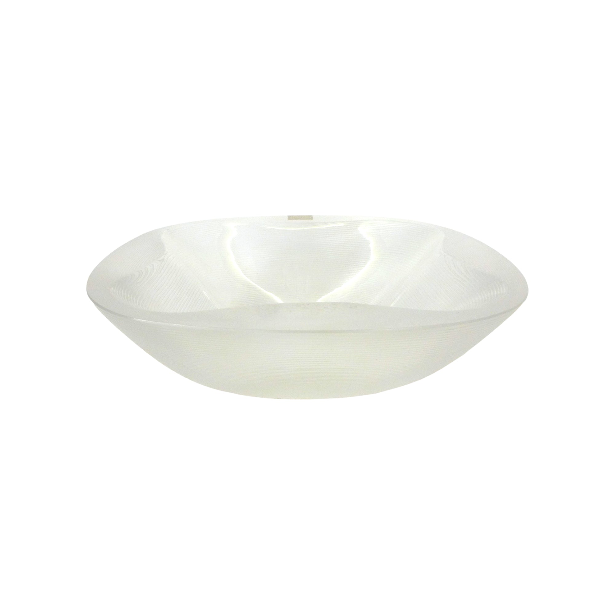 French Biomorphic Ribbed Crystal Bowl or Catch-All by Lalique