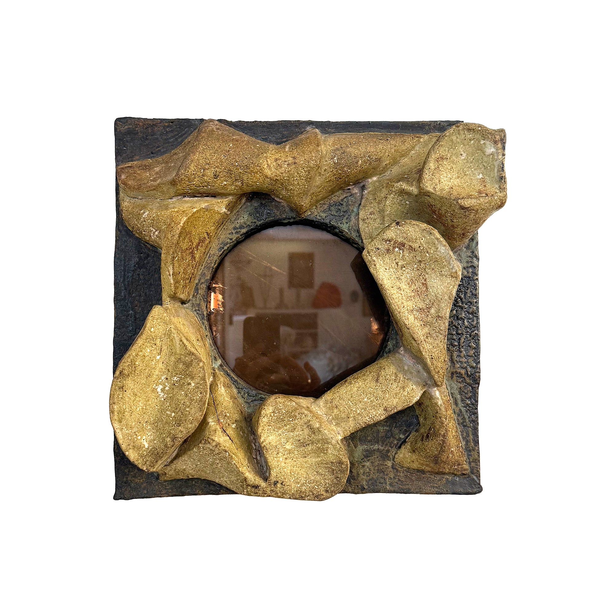 French Petite Mirror in Chunky Studio Ceramic Frame
