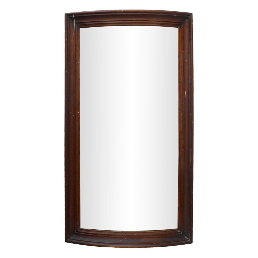Full-Length Convex Mirror in Wood Frame