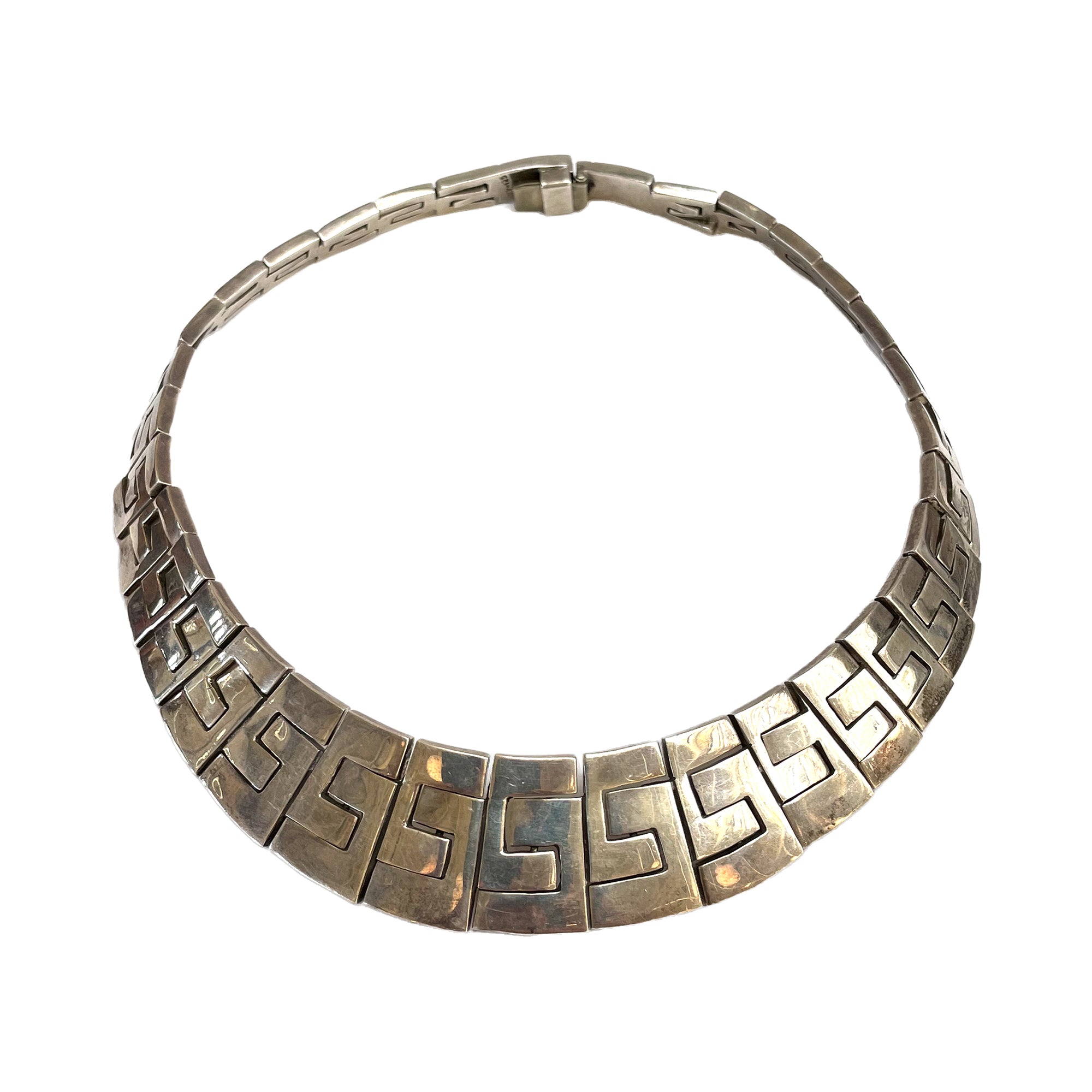 Geometric Mexican Sterling Necklace