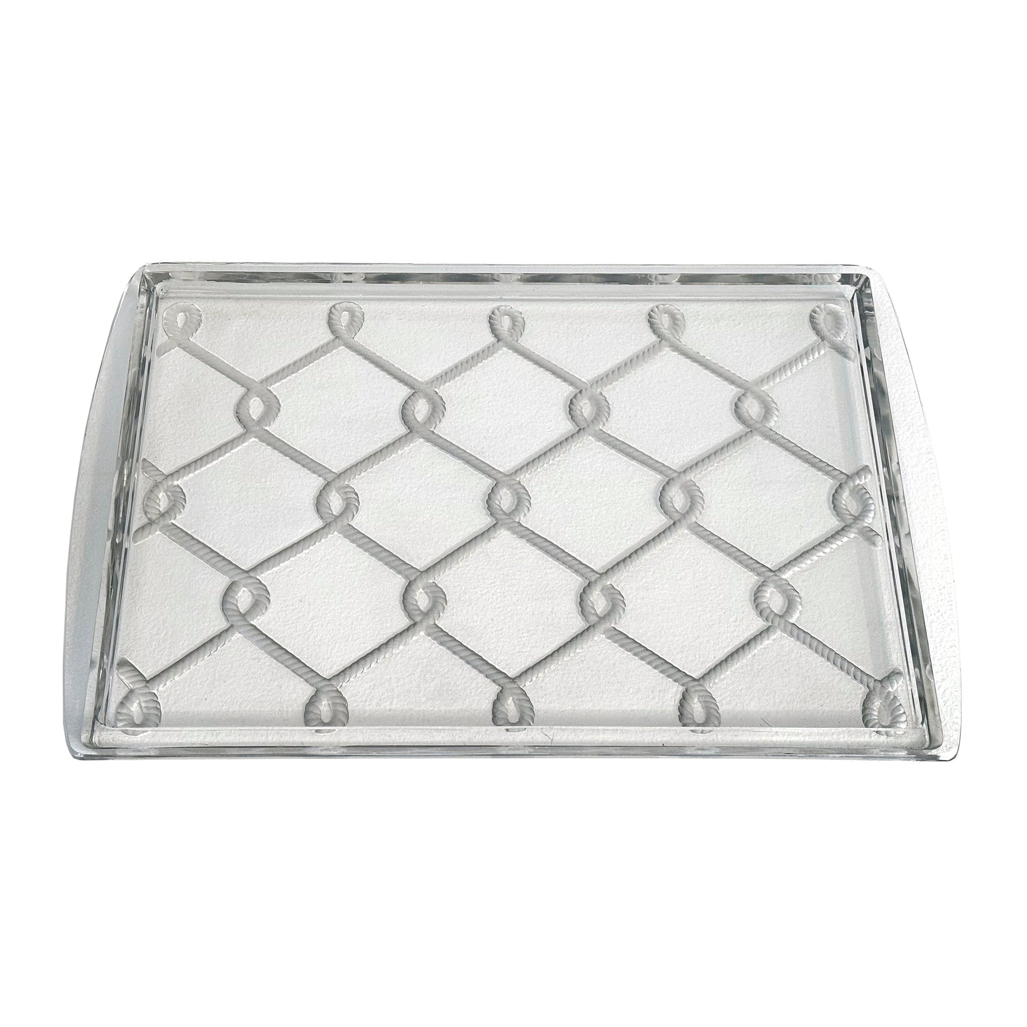 Glass Serving Tray with Rope Motif
