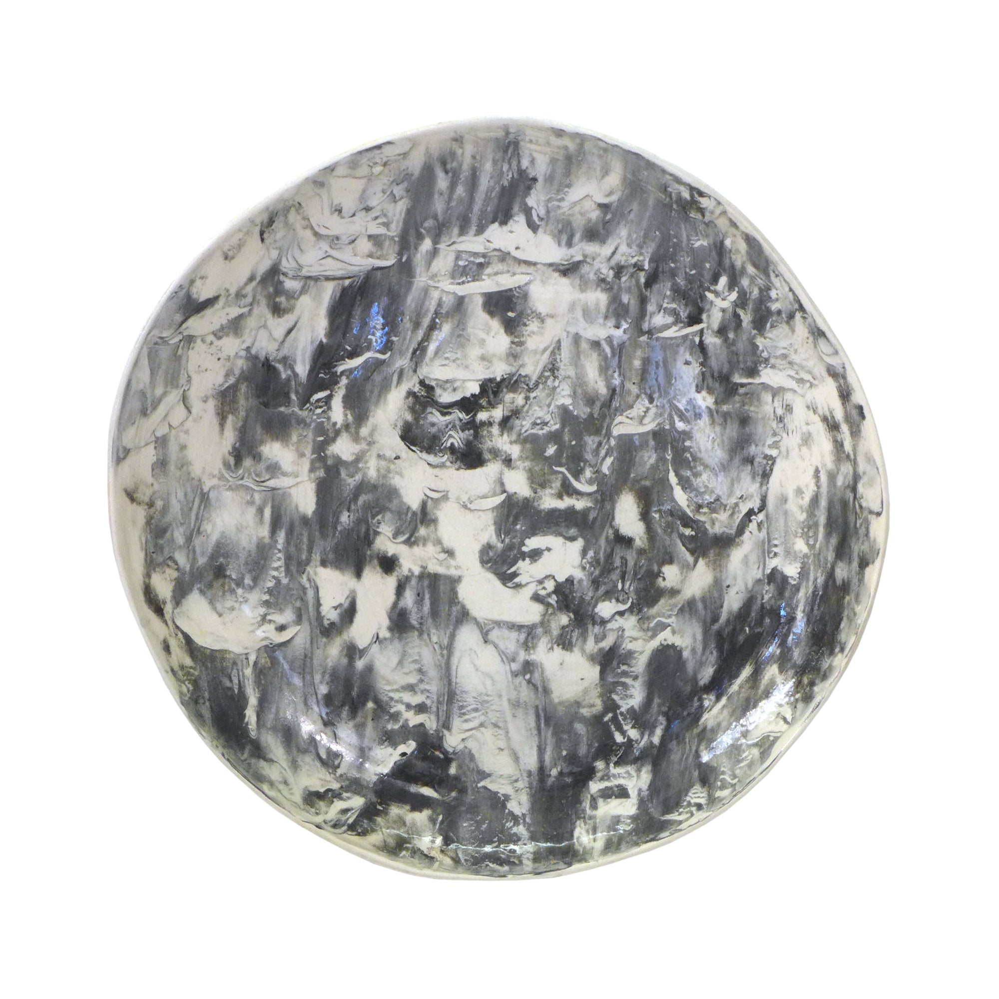 Hand-Formed Ceramic Marbled Glaze Plate