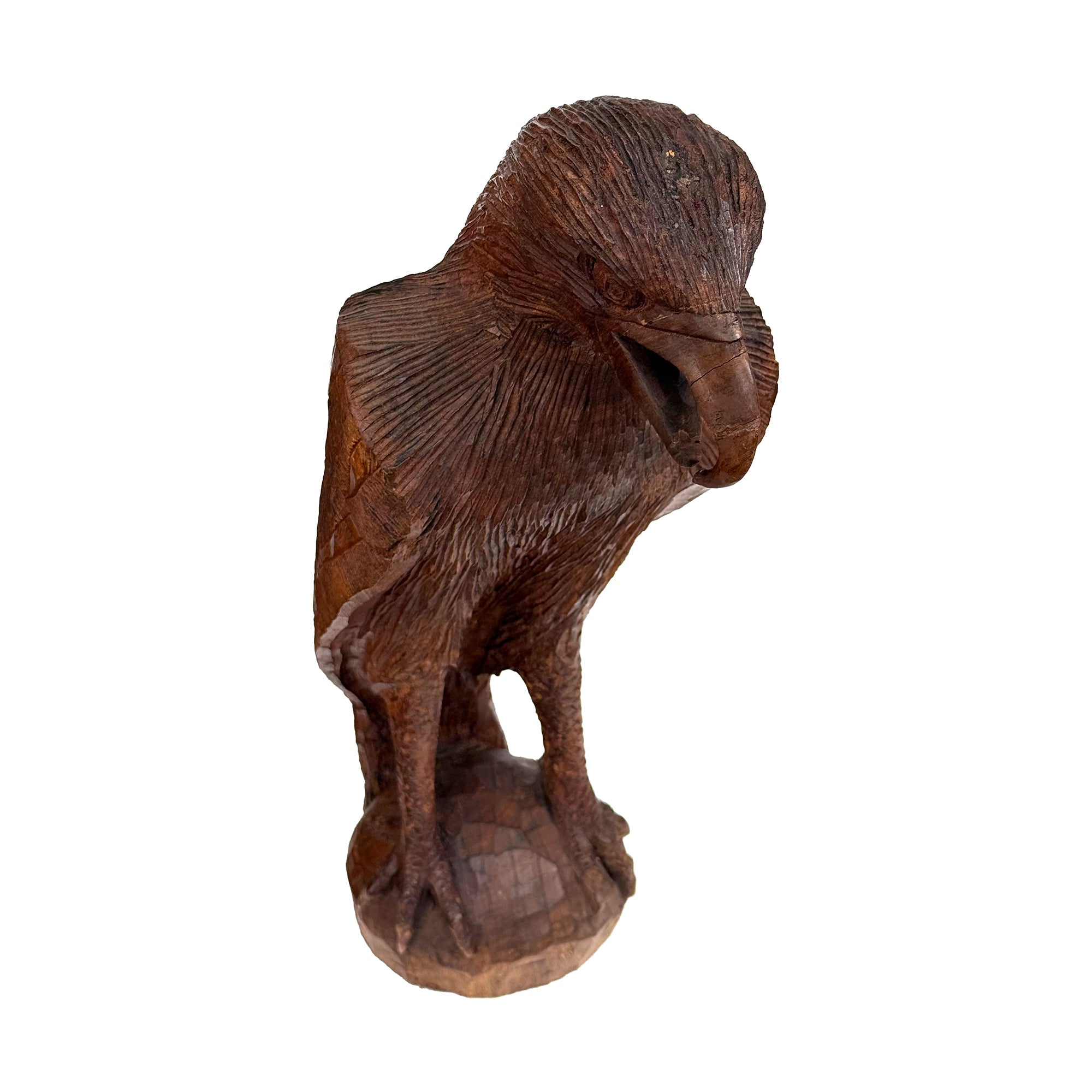 Hand Carved Wood Eagle Sculpture