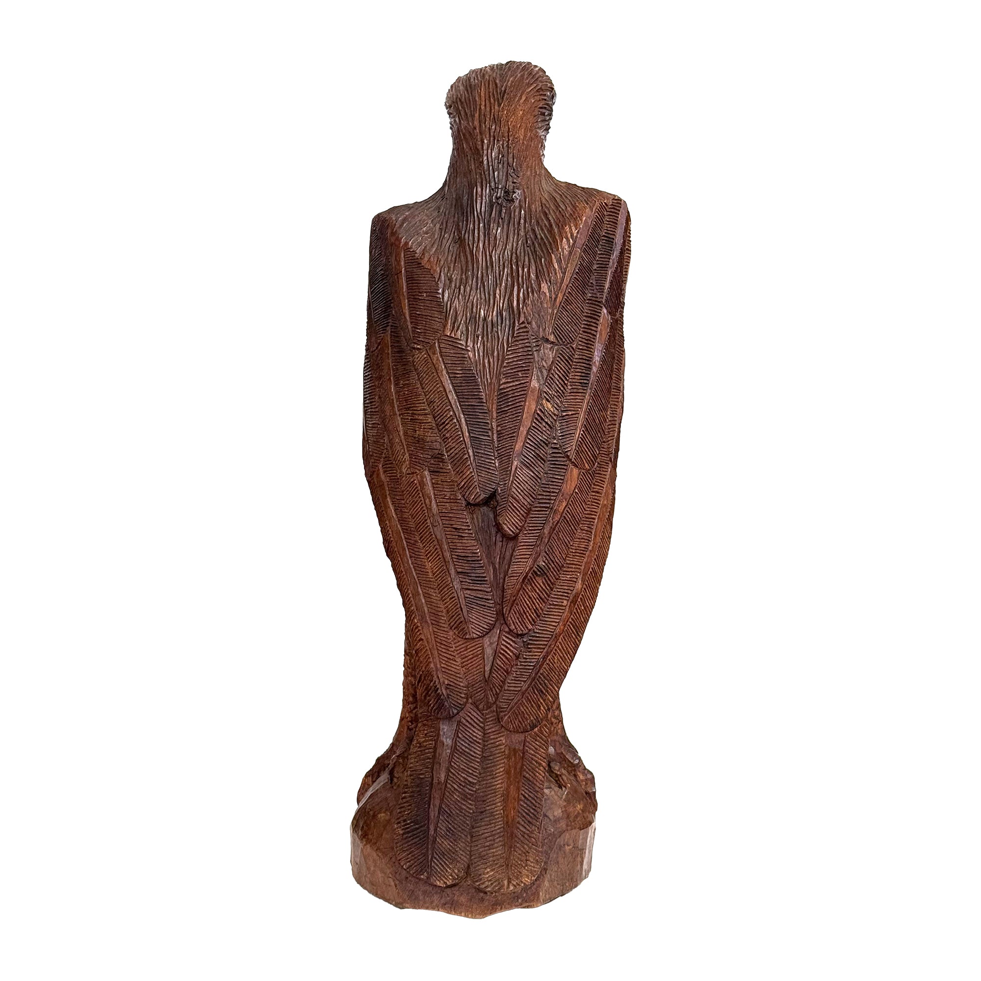 Hand Carved Wood Eagle Sculpture