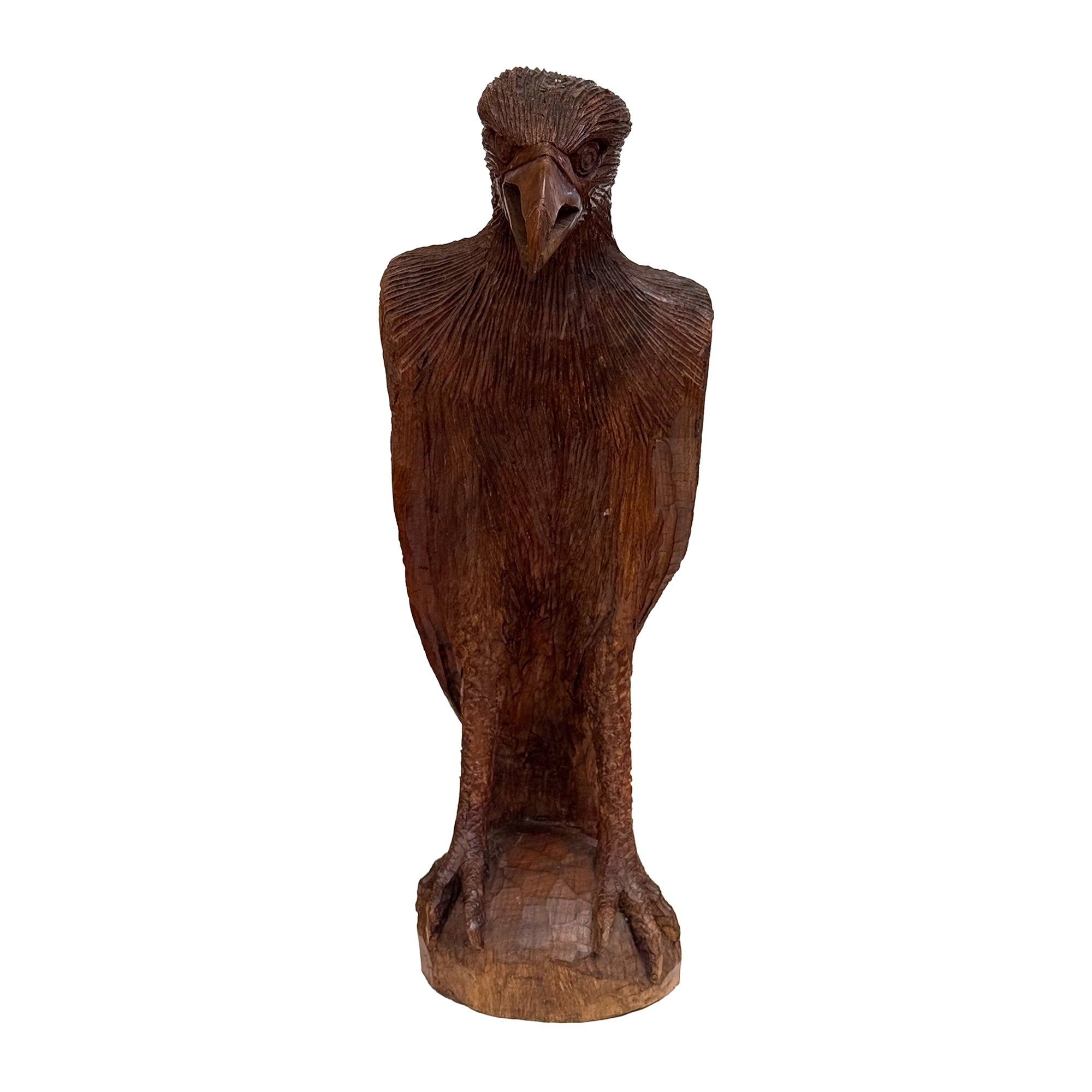 Hand Carved Wood Eagle Sculpture
