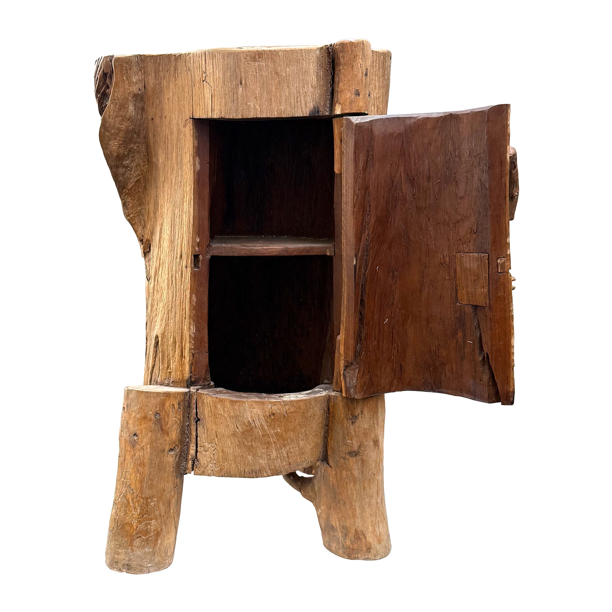 Unusual Wood Organic Craft Cabinet