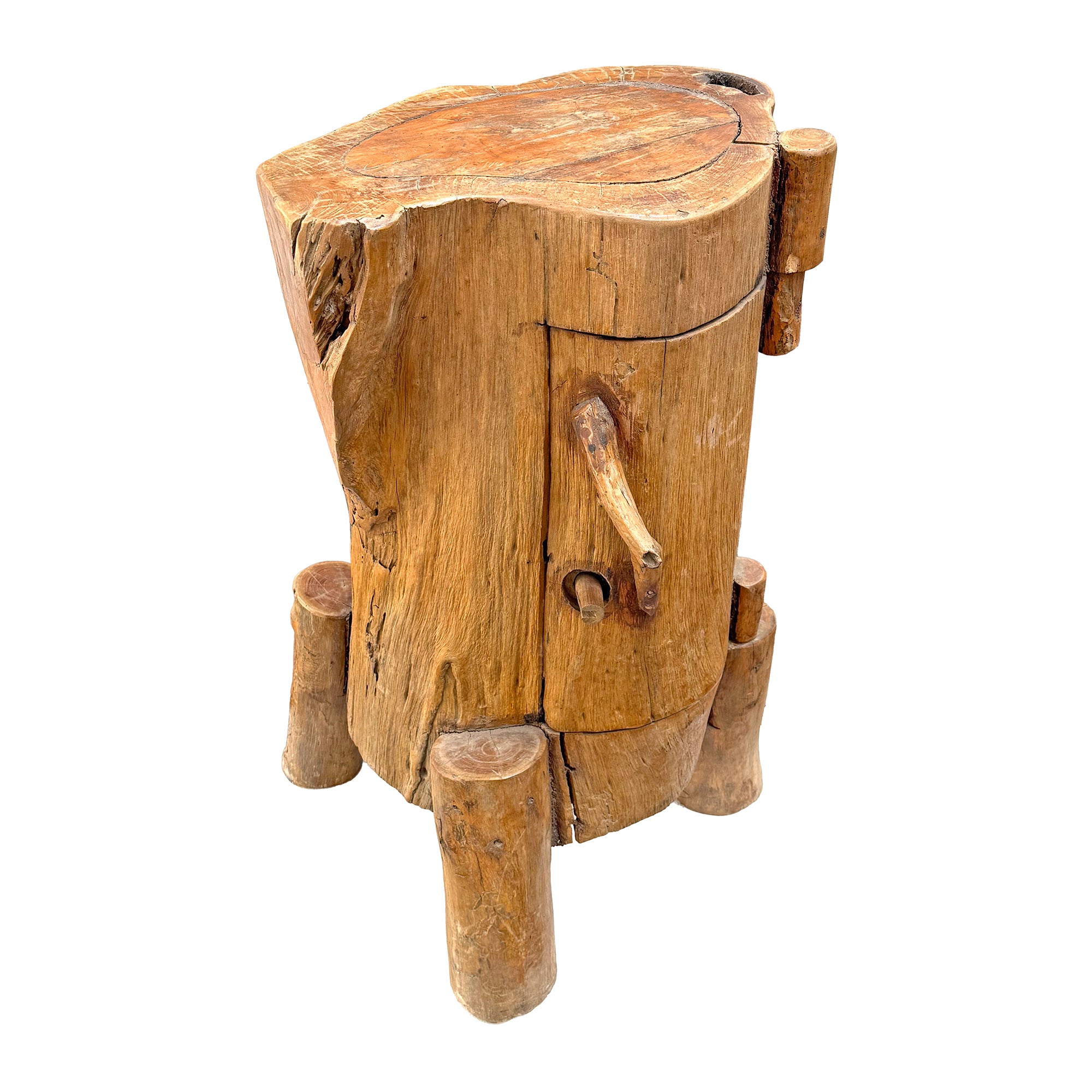 Unusual Wood Organic Craft Cabinet