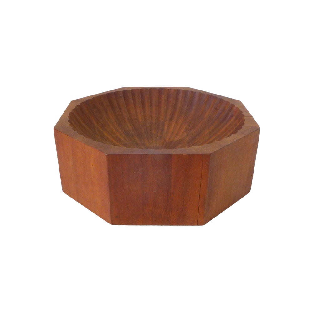 Octagonal Carved Wood Bowl or Catch-All
