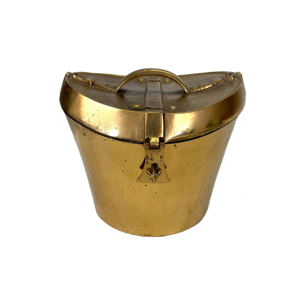 Hinge Lidded Brass “Hat Box”