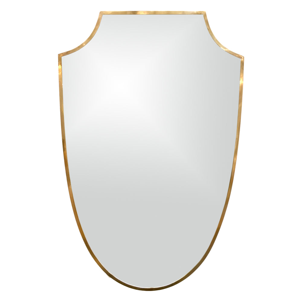Italian Brass Framed Escutcheon Shape Mirror