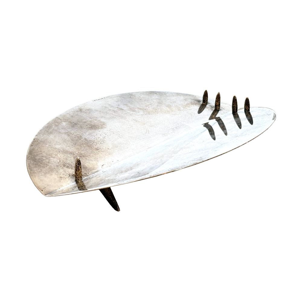 Italian Handmade Modernist Silverplate Centerpiece Bowl by Cassetti