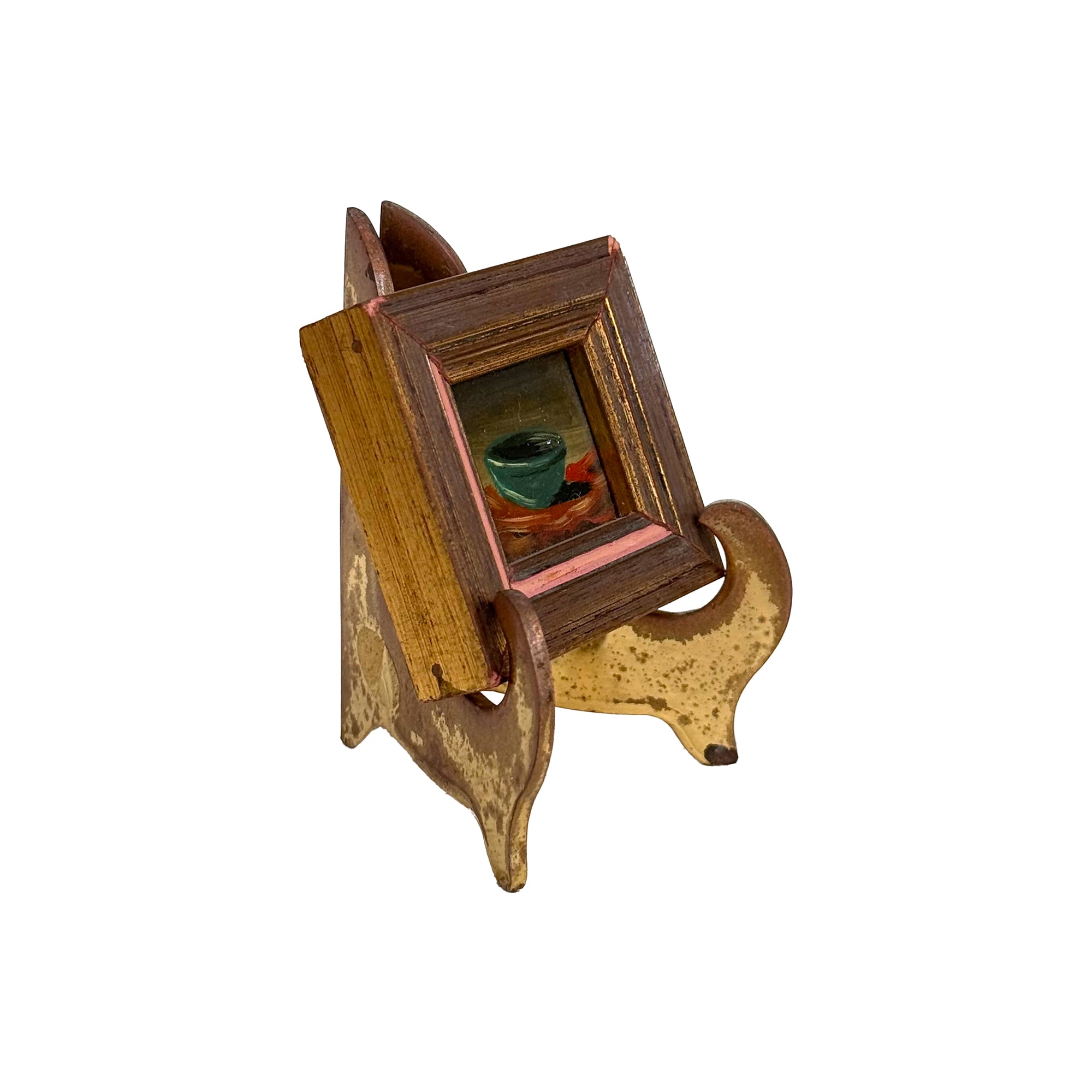 Italian Miniature Still Life Painting with Easel