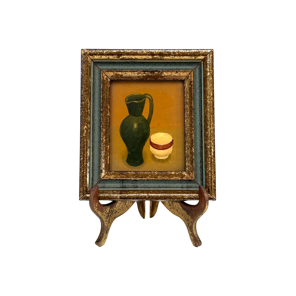 Italian Miniature Still Life Painting with Easel